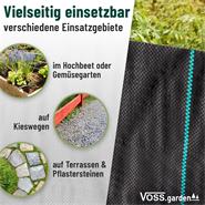 VOSS.garden Unkrautgewebe 11m² - 110g/m² - 10m x 1,1m, Bodengewebe, Unkrautfolie