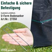 VOSS.garden Bodenfolie 31,5m² - 110g/m² - 15m x 2,1m, Gewebe gegen Unkraut