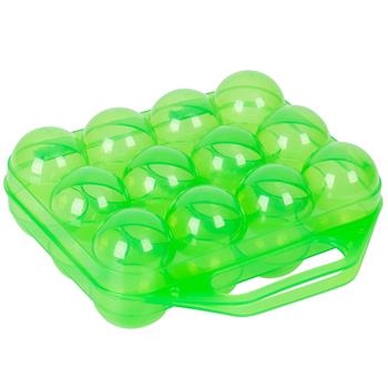 Die Eierbox für 12 Eier, aus Plastik, verfügt über einen Griff und ist ideal zum sicheren Transport von einem Dutzend Eiern.