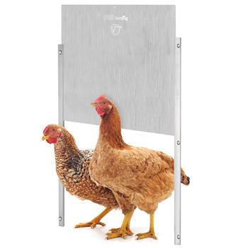 Hühnerklappe Tür-Set "Profi" - extra hohe Hühner-Schiebetür für Hühnerklappe, Alu 430 x 400mm