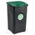Wertstofftonne „Ecogreen“ mit grünem Deckel, 50 Liter, mit Recycling-Symbol auf der Vorderseite.