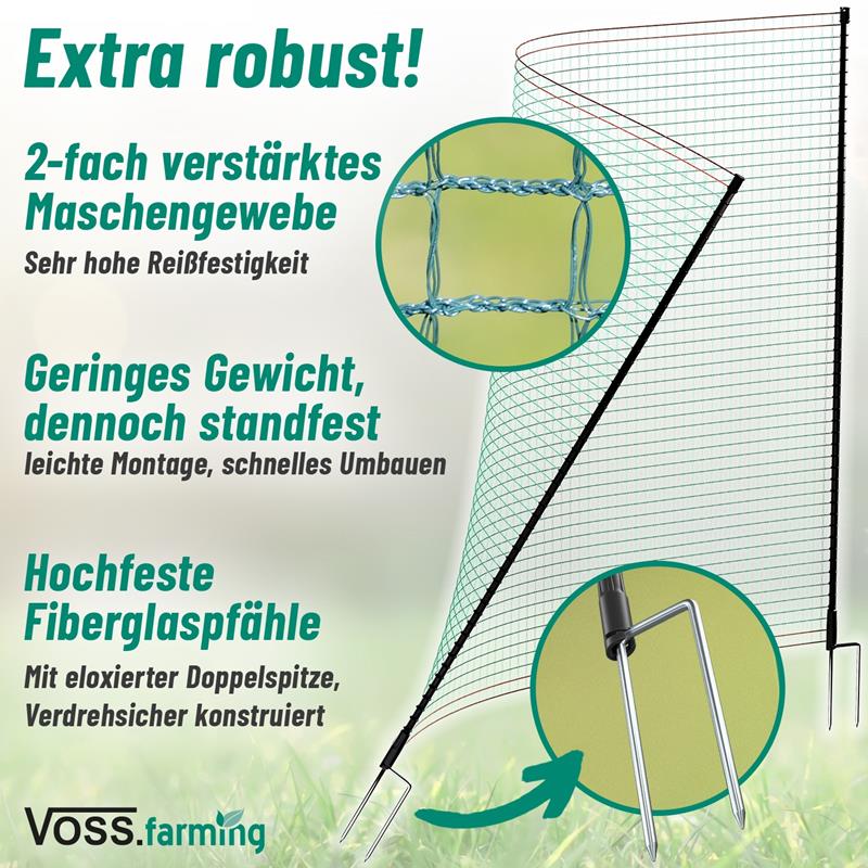 Großansicht der Bildergalerie Die VOSS.farming Tür für Weidezaunnetze, ohne Strom, 90cm zeichnet sich durch ihre robuste Bauweise und den einfachen Aufbau aus und ist die perfekte Ergänzung zu Ihren Weidezaunnetzen.